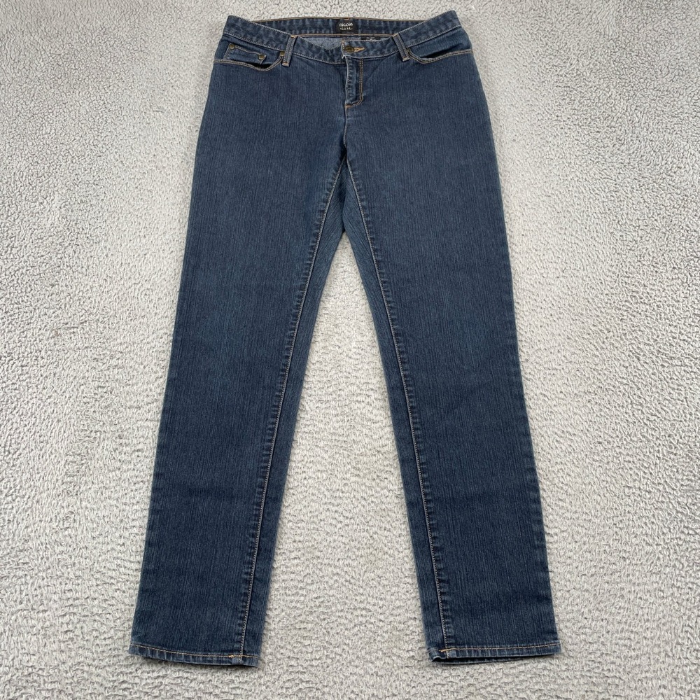 Nicole Miller Jeans Women 10 Blue Straight Leg Stretch Denim C1G213P 5-Pkt